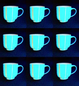 Manufakturen-Blog-PopArt-Projekt: Neun Becher I, türkis (Foto: Wigmar Bressel)