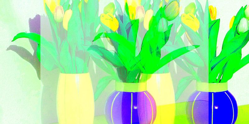 Manufakturen-Blog-PopArt-Projekt: Vasen IV, gelb / blau (Foto: Wigmar Bressel) Independent-Keramik Tanja Möwis Bremen Wulwesstraße 12