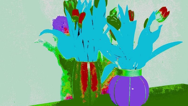 Manufakturen-Blog-PopArt-Projekt: Vasen II, blassgrün (Foto: Wigmar Bressel) - basierend auf einem Foto von Bechern aus Feinsteinzeug der Independent-Keramikerin Tanja Möwis in Bremen Wulwesstraße 12