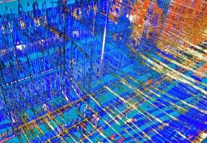 Manufakturen-Blog-PopArt-Projekt: Webstuhl, blau (Foto: Wigmar Bressel) Webmanufaktur Maike Weyrich Hamburg Bergedorf