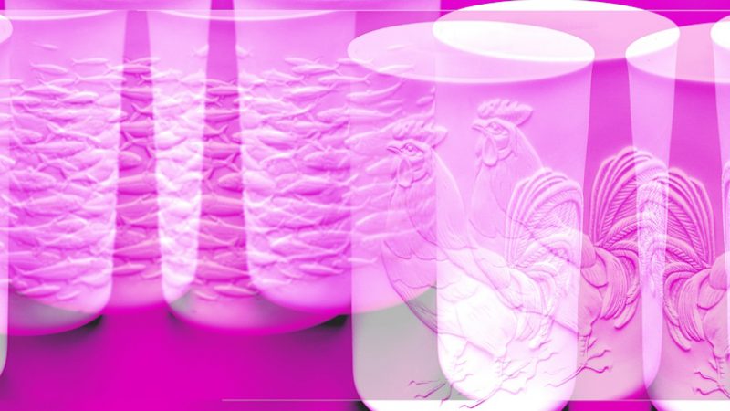 Manufakturen-Blog-PopArt-Projekt: Becher III, pink (Foto: Wigmar Bressel) - basierend auf einem Foto von doppelwandigen Bechern der Serie 'Touché - La Mer' der Porzellanmanufaktur Fürstenberg