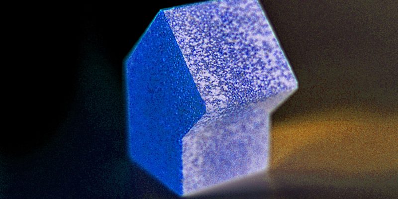 Manufakturen-Blog-PopArt-Projekt: Springer, blau (Foto: Wigmar Bressel) - basierend auf einem Foto von aneinandergereihten Ankersteinen aus der gleichnamigen System-Baukasten-Manufaktur im thüringischen Rudolstadt