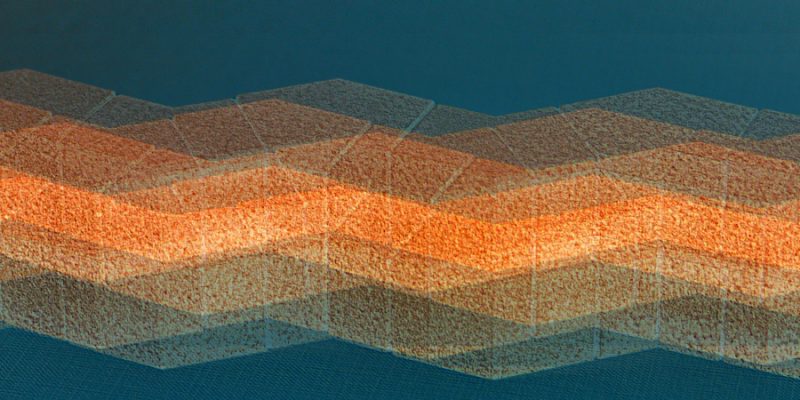 Manufakturen-Blog-PopArt-Projekt: Ankerstein (Die Schlange) II, ocker (Foto: Wigmar Bressel) - basierend auf einem Foto von aneinandergereihten Ankersteinen aus der gleichnamigen System-Baukasten-Manufaktur im thüringischen Rudolstadt