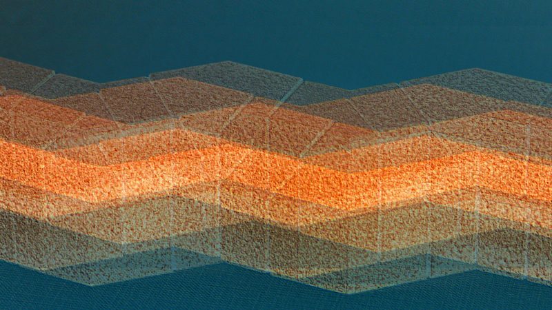 Manufakturen-Blog-PopArt-Projekt: Ankerstein (Die Schlange) II, ocker (Foto: Wigmar Bressel) - basierend auf einem Foto von aneinandergereihten Ankersteinen aus der gleichnamigen System-Baukasten-Manufaktur im thüringischen Rudolstadt