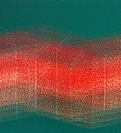 Manufakturen-Blog-PopArt-Projekt: Ankerstein (Die Schlange) II, orange (Foto: Wigmar Bressel) - basierend auf einem Foto von aneinandergereihten Ankersteinen aus der gleichnamigen System-Baukasten-Manufaktur im thüringischen Rudolstadt