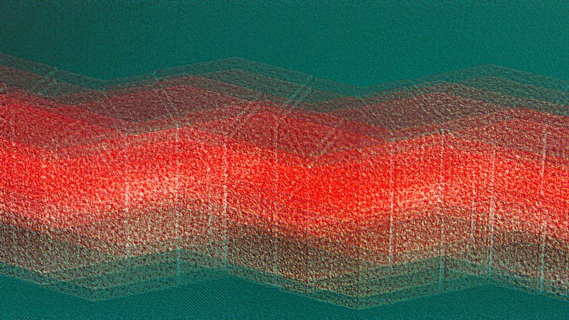 Manufakturen-Blog-PopArt-Projekt: Ankerstein (Die Schlange) II, orange (Foto: Wigmar Bressel) - basierend auf einem Foto von aneinandergereihten Ankersteinen aus der gleichnamigen System-Baukasten-Manufaktur im thüringischen Rudolstadt