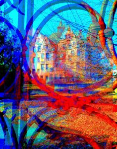 Manufakturen-Blog-PopArt-Projekt: Die Villa, golden (Foto: Wigmar Bressel) - basierend auf einem Foto der Villa des Gründers und Eigentümers der System-Baukasten-Manufaktur Ankerstein im thüringischen Rudolstadt, Friedrich Adolf Richter