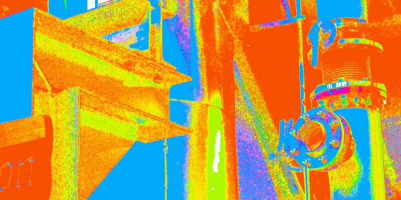 Manufakturen-Blog-PopArt-Projekt: Formen Strukturen, bunt I (Foto: Wigmar Bressel) - basierend auf einem Foto in der Dorotheenhütte in Wolfach im Schwarzwald - die Abluftanlage der Glasöfen