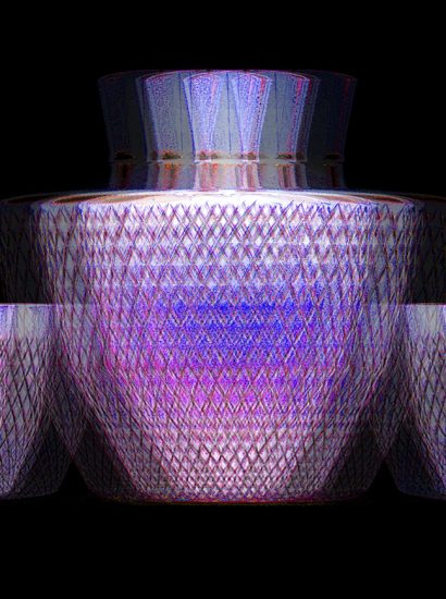 Manufakturen-Blog-PopArt-Projekt: Whisky Tumbler & Karaffe, lila (Foto: Wigmar Bressel) - basierend auf einem Foto der Glasmanufaktur Dorotheenhütte in Wolfach im Schwarzwald