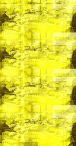 Manufakturen-Blog-PopArt-Projekt: Mitarbeiter V, saphirgelb (Foto: Wigmar Bressel) - basierend auf einem Foto von Martin Specht in der Emil Scheibel Schwarzwald-Brennerei in Kappelrodeck; Mitarbeiter beim Konfektionieren