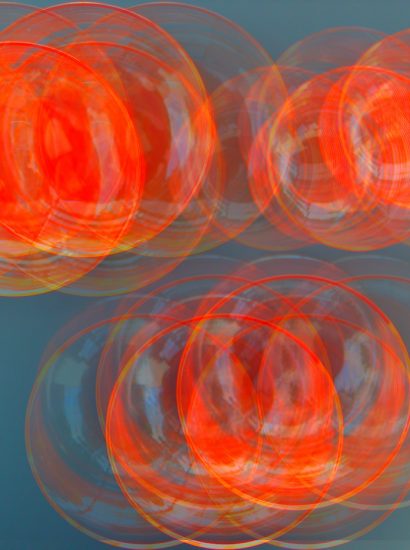 Manufakturen-Blog-PopArt-Projekt: Jubiläumsgläser III, orange (Foto: Wigmar Bressel) - basierend auf einem Foto von den Gläsern der Freiherr von Poschinger Glasmanufaktur in Frauenau im Bayerischen Wald zum 450jährigen Bestehen; das Besondere an ihnen ist, dass der Boden aus gegossenem Glas besteht, der Kelch aus mundgeblasenem - also das Beste aus zwei Welten...