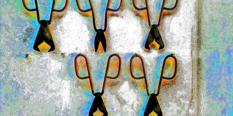 Manufakturen-Blog-PopArt-Projekt: Scheren I, schwarz / grau / blau (Foto: Wigmar Bressel) - basierend auf einem Foto in der Ofenhalle der Glasmanufaktur Harzkristall in Derenburg am Nordharz