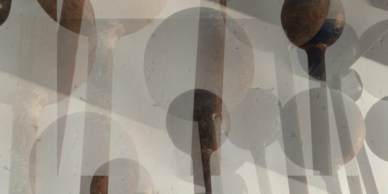 Manufakturen-Blog-PopArt-Projekt: Stahlformen II, braun / creme (Foto: Wigmar Bressel) - basierend auf einem Foto in der Ofenhalle der Glasmanufaktur Harzkristall in Derenburg am Nordharz-Rand...