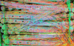 Manufakturen-Blog-PopArt-Projekt: Rohlinge, grün I (Foto: Wigmar Bressel) - basierend auf einem Foto in der Produktion der Solinger Messerschmiede Güde