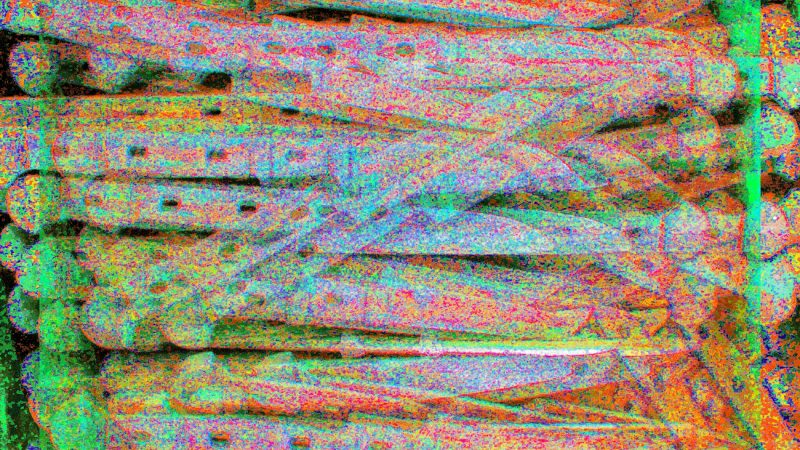 Manufakturen-Blog-PopArt-Projekt: Rohlinge, grün I (Foto: Wigmar Bressel) - basierend auf einem Foto in der Produktion der Solinger Messerschmiede Güde