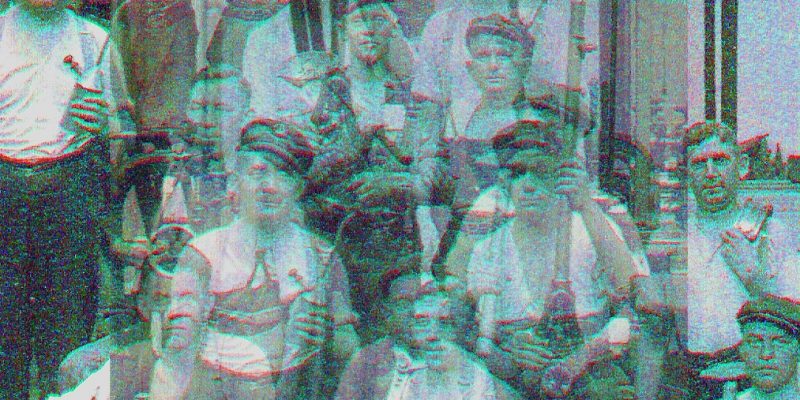 Manufakturen-Blog-PopArt-Projekt: Mitarbeiter I, jade (Foto: Wigmar Bressel) - basierend auf einem historischen Foto aus der Prägerei der Silberwarenmanufaktur Koch & Bergfeld in der Bremer Neustadt aus dem Jahr 1926