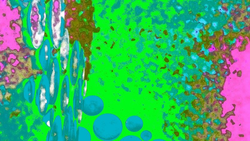 Manufakturen-Blog-PopArt-Projekt: Teller, blau (Foto: Wigmar Bressel) - basierend auf einem Foto einer Installation aus Tellern aus der Königlichen Porzellanmanufaktur (KPM) an einer Wand im Restaurant 'Dong - A' im KPM Hotel & Residences in der Englischen Straße 6 in Berlin