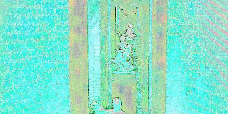 Manufakturen-Blog-PopArt-Projekt: Jade-Reiter (Foto: Wigmar Bressel) - basierend auf einem Foto von einer Installation im großen Brennofen in der historischen Ofenhalle der Königlichen Porzellanmanufaktur (KPM) in der Berliner Wegelystraße 1