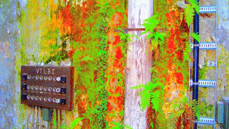 Manufakturen-Blog-PopArt-Projekt: Elektroverteilung III, gelb / neongrün / rot (Im Dschungel) (Foto: Wigmar Bressel) - basierend auf einem Foto in der Alten Poliererei der Silberwarenmanufaktur Koch & Bergfeld in der Bremer Neustadt