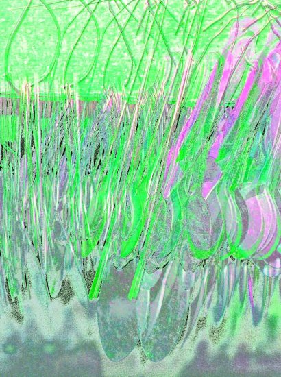 Manufakturen-Blog-PopArt-Projekt: Schablonen, grün (Foto: Wigmar Bressel) - basierend auf einem Foto im Werkzeugbau der Besteckmanufaktur von Koch & Bergfeld in der Bremer Neustadt