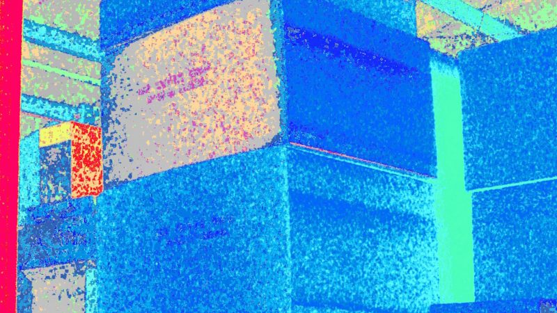 Manufakturen-Blog-PopArt-Projekt: Kuben, lachs / blau (Foto: Wigmar Bressel) - basierend auf einem Foto in der Matratzenmanufaktur Wulff Med Tec im Dithmarschener Fedderingen