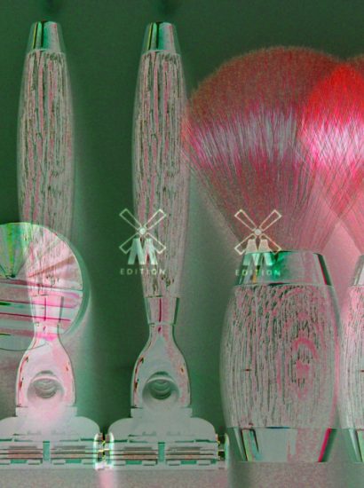 Manufakturen-Blog-PopArt-Projekt: Mühles Edition No 3, doppel grün (Foto: Wigmar Bressel) - basierend auf einem Foto einer limitierten Edition zum Rasieren aus der Manufaktur des Rasierpinsel-Herstellers aus Stützengrün im Erzgebirge