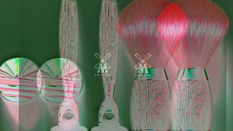 Manufakturen-Blog-PopArt-Projekt: Mühles Edition No 3, doppel grün (Foto: Wigmar Bressel) - basierend auf einem Foto einer limitierten Edition zum Rasieren aus der Manufaktur des Rasierpinsel-Herstellers aus Stützengrün im Erzgebirge