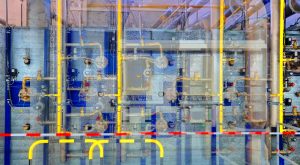 Manufakturen-Blog-PopArt-Projekt: Elektroverteilung IV (Brennofen), gelb (Foto: Wigmar Bressel) - basierend auf einem Foto am Brennofen in der Produktion der Porzellanmanufaktur Fürstenberg