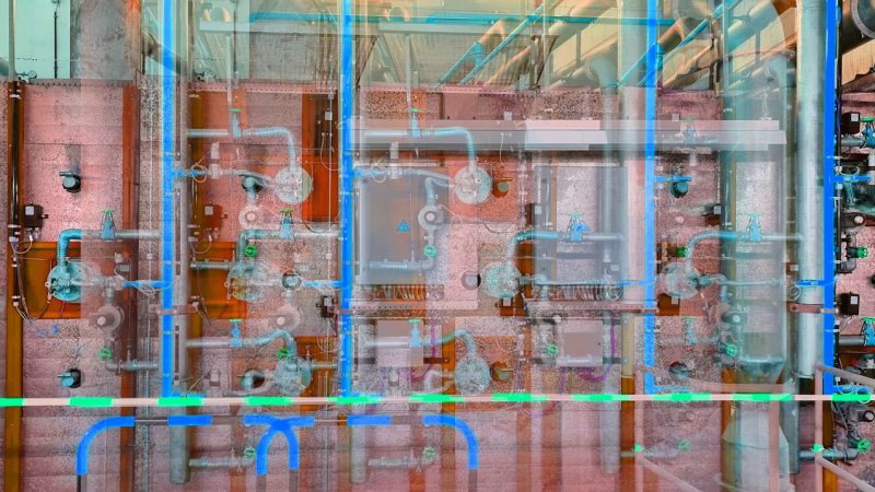 Manufakturen-Blog-PopArt-Projekt: Elektroverteilung IV (Brennofen), blau (Foto: Wigmar Bressel) - basierend auf einem Foto am Brennofen in der Produktion der Porzellanmanufaktur Fürstenberg