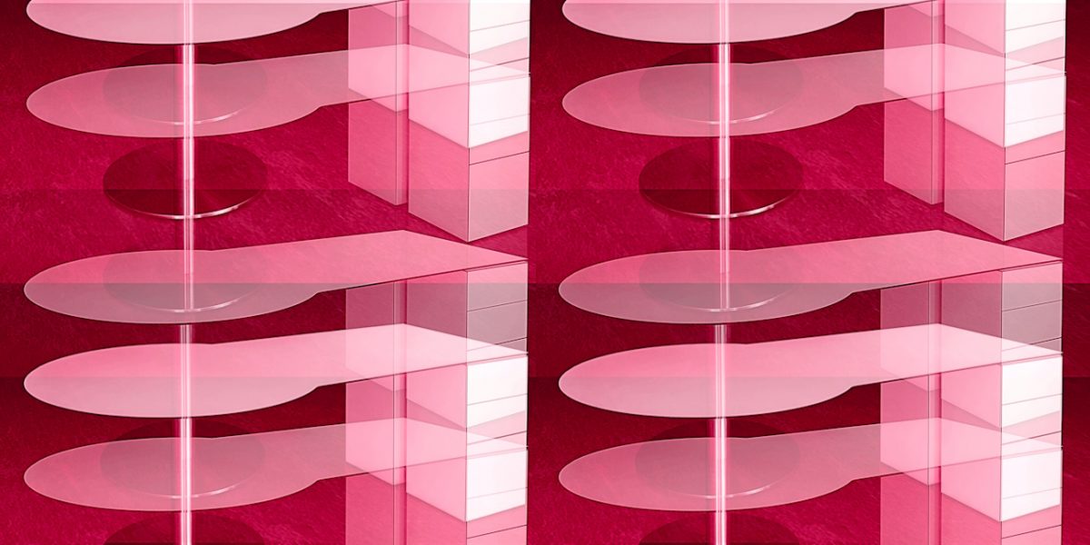 Manufakturen-Blog-PopArt-Projekt: Schreibtisch I, weiß / rot (Foto: Wigmar Bressel) - basierend auf einem Foto des Schreibtisches 'Denkplatz' aus HPL aus der Möbelmanufaktur Tamesis im sachsen-anhaltinischen Dessau-Roßlau