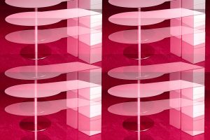 Manufakturen-Blog-PopArt-Projekt: Schreibtisch I, weiß / rot (Foto: Wigmar Bressel) - basierend auf einem Foto des Schreibtisches 'Denkplatz' aus HPL aus der Möbelmanufaktur Tamesis im sachsen-anhaltinischen Dessau-Roßlau