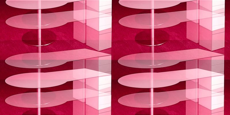 Manufakturen-Blog-PopArt-Projekt: Schreibtisch I, weiß / rot (Foto: Wigmar Bressel) - basierend auf einem Foto des Schreibtisches 'Denkplatz' aus HPL aus der Möbelmanufaktur Tamesis im sachsen-anhaltinischen Dessau-Roßlau