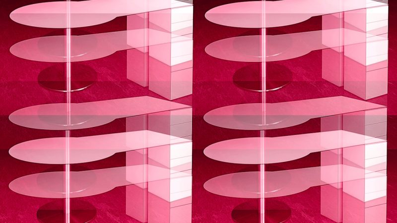 Manufakturen-Blog-PopArt-Projekt: Schreibtisch I, weiß / rot (Foto: Wigmar Bressel) - basierend auf einem Foto des Schreibtisches 'Denkplatz' aus HPL aus der Möbelmanufaktur Tamesis im sachsen-anhaltinischen Dessau-Roßlau