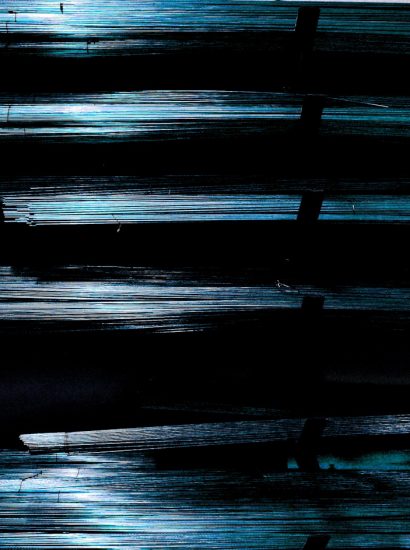 Manufakturen-Blog-PopArt-Projekt: Kupferdraht II, eisblau (Foto: Wigmar Bressel) - basierend auf einem Foto im Zuschnitt bei Urban Lampenschirme in Arnsberg