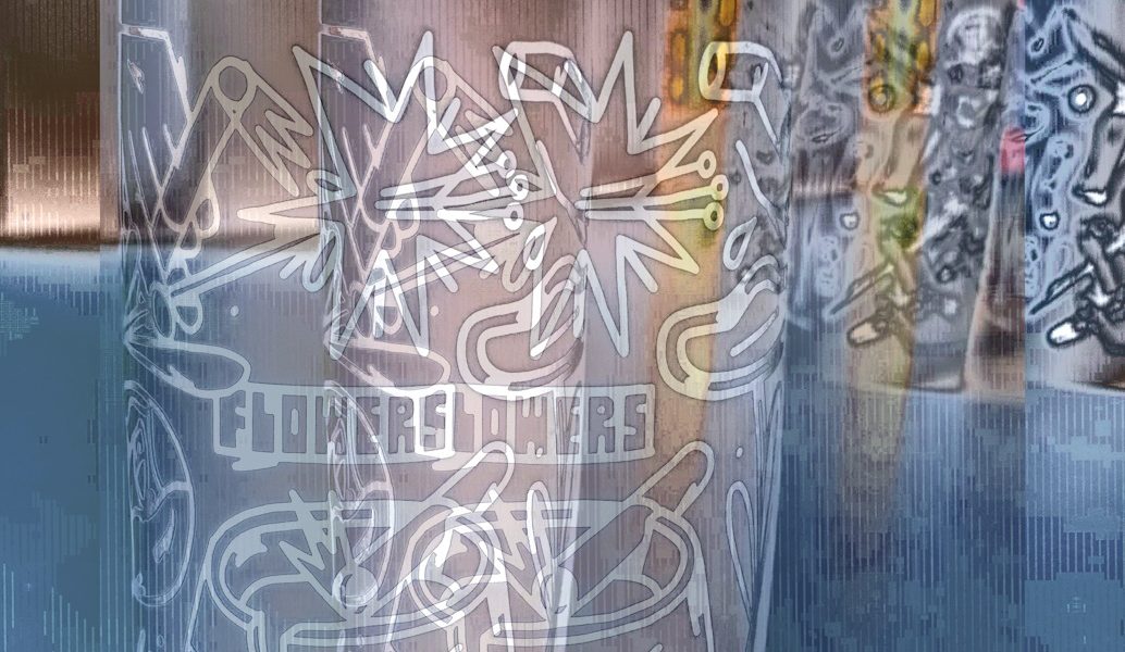 Manufakturen-Blog-PopArt-Projekt: Vase VI, bronze (Foto: Wigmar Bressel) - basierend auf einem Foto von der Präsentation der Künstler-Edition 'flowers and cigarettes' von Krashkid für die Vase 'Tini' - Neuauflage einer 1960er-Jahre Vase aus der Weimarer Porzellanmanufaktur (1790 - 2018) im thüringischen Blankenhain, nachgefertigt in der Reichenbacher Porzellanmanufaktur für das 'Projekt unverloren' von Susanne Katzenberg in Hamburg