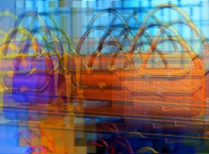 Manufakturen-Blog-PopArt-Projekt: Handtaschen I, orange (Foto: Wigmar Bressel) - basierend auf einem Foto von Martin Specht im Showroom der Handtaschenmanufaktur Comtesse in Obertshausen