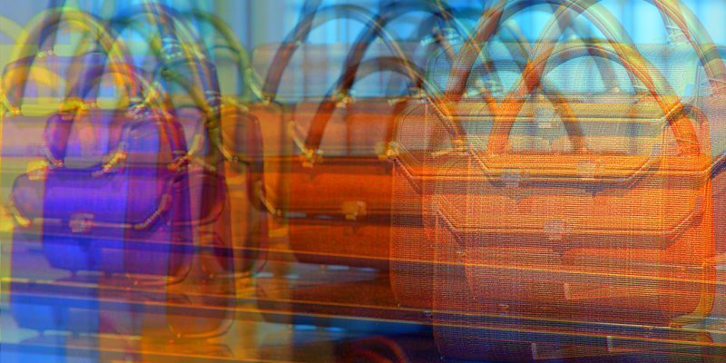 Manufakturen-Blog-PopArt-Projekt: Handtaschen I, orange (Foto: Wigmar Bressel) - basierend auf einem Foto von Martin Specht im Showroom der Handtaschenmanufaktur Comtesse in Obertshausen