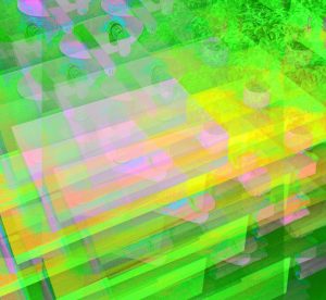 Manufakturen-Blog-PopArt-Projekt: Badezimmer II, grün (Foto: Wigmar Bressel) - basierend auf einem Foto aus der Möbelmanufaktur Diedrichs Creativ-Bad in Hallenberg