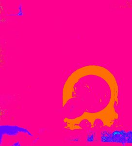 Manufakturen-Blog-PopArt-Projekt: Glasofen II, pink (Foto: Wigmar Bressel) - basierend auf einem Foto am Brennofen der Glasmanufaktur Dorotheenhütte in Wolfach im Schwarzwald - beim Glasmachen