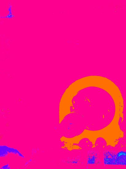 Manufakturen-Blog-PopArt-Projekt: Glasofen II, pink (Foto: Wigmar Bressel) - basierend auf einem Foto am Brennofen der Glasmanufaktur Dorotheenhütte in Wolfach im Schwarzwald - beim Glasmachen