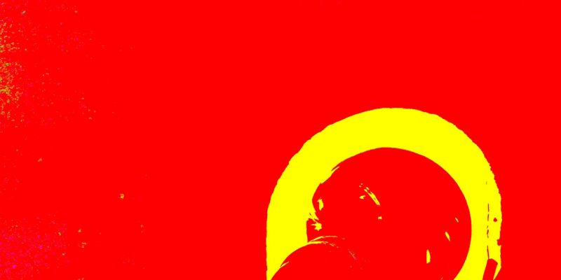 Manufakturen-Blog-PopArt-Projekt: Glasofen II, rot (Foto: Wigmar Bressel) - basierend auf einem Foto am Brennofen der Glasmanufaktur Dorotheenhütte in Wolfach im Schwarzwald - beim Glasmachen