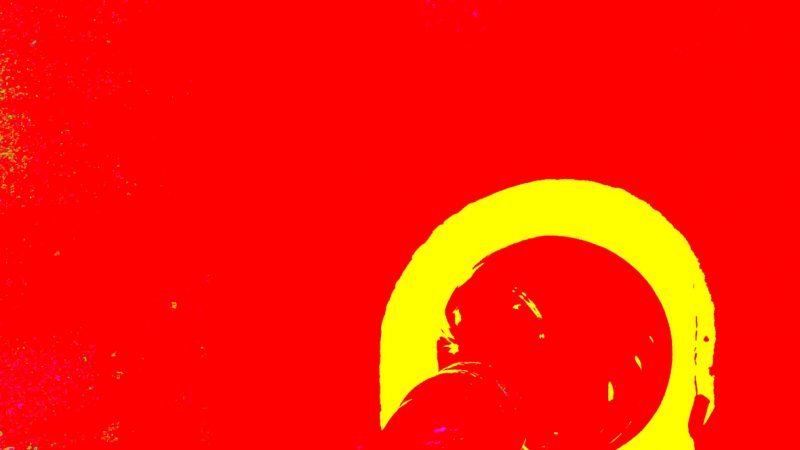 Manufakturen-Blog-PopArt-Projekt: Glasofen II, rot (Foto: Wigmar Bressel) - basierend auf einem Foto am Brennofen der Glasmanufaktur Dorotheenhütte in Wolfach im Schwarzwald - beim Glasmachen