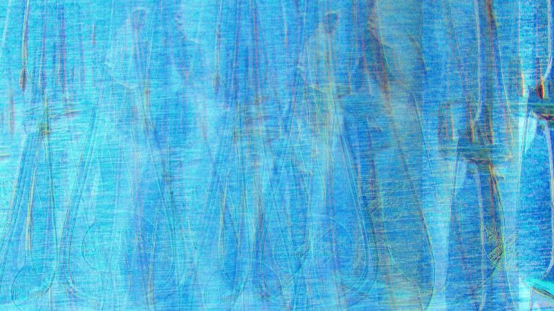 Manufakturen-Blog-PopArt-Projekt: Gabeln, hellblau (Foto: Wigmar Bressel) - basierend auf einem Foto in der Produktion der Silberwarenmanufaktur Koch & Bergfeld in Bremen