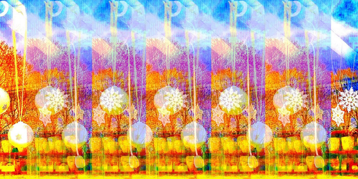 Manufakturen-Blog-PopArt-Projekt: Winterdeko I, orange (Foto: Wigmar Bressel) - basierend auf einem Foto durch eine Fensterscheibe ins Werk der Porzellanmanufaktur Dibbern in Hohenberg an der Eger