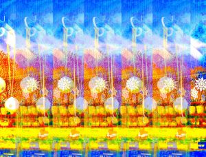 Manufakturen-Blog-PopArt-Projekt: Winterdeko I, orange (Foto: Wigmar Bressel) - basierend auf einem Foto durch eine Fensterscheibe ins Werk der Porzellanmanufaktur Dibbern in Hohenberg an der Eger