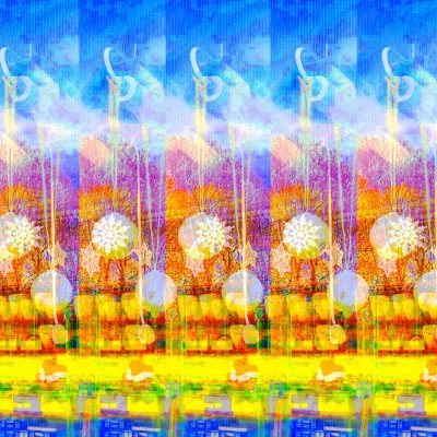 Manufakturen-Blog-PopArt-Projekt: Winterdeko I, orange (Foto: Wigmar Bressel) - basierend auf einem Foto durch eine Fensterscheibe ins Werk der Porzellanmanufaktur Dibbern in Hohenberg an der Eger