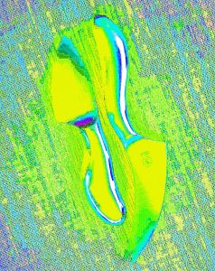 Manufakturen-Blog-PopArt-Projekt: Messer, zitronengelb (Foto: Wigmar Bressel) - basierend auf einem Foto von Käsemessern unter der historischen Marke 'Pott' produziert von Mono in Mettmann