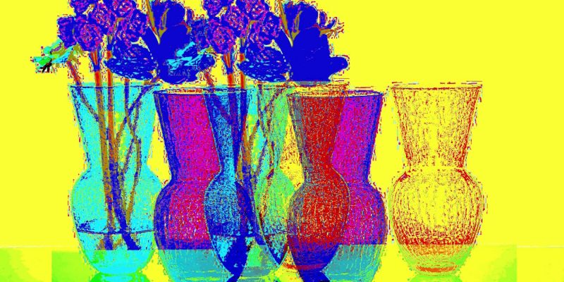 Manufakturen-Blog-PopArt-Projekt: Vasen III, gelb (Foto: Wigmar Bressel) - basierend auf einem Foto von Sven Markus von Hacht - Design de Noblesse - von seinen Glasvasen-Entwürfen