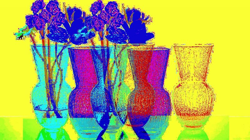 Manufakturen-Blog-PopArt-Projekt: Vasen III, gelb (Foto: Wigmar Bressel) - basierend auf einem Foto von Sven Markus von Hacht - Design de Noblesse - von seinen Glasvasen-Entwürfen