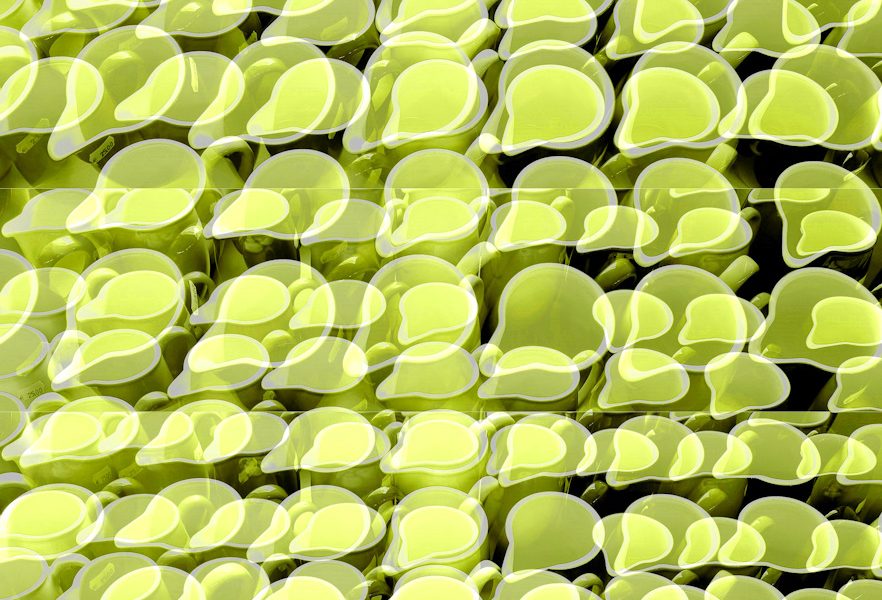 Manufakturen-Blog-PopArt-Projekt: Kännchen III, zitronengelb (Foto: Wigmar Bressel) - basierend auf einem Foto im Werksverkauf der Porzellanmanufaktur Dibbern in der Produktion in Hohenberg an der Eger